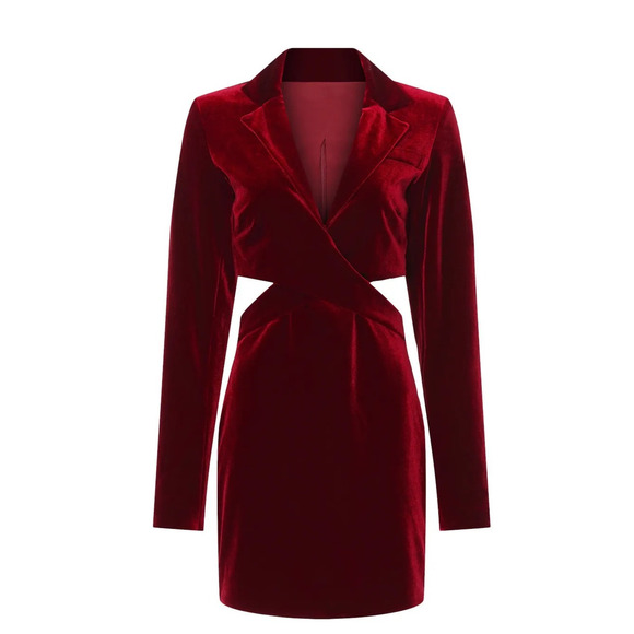 Nicholas Gabriela Blazer Dress in Maroon Size 4 - Picture 4 of 11